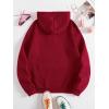 imageSHENHE Womens Letter Print Long Sleeve Drawstring Pullover Hoodie Sweatshirt Tops with PocketBurgundy