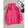 imageSHENHE Womens Letter Print Long Sleeve Drawstring Pullover Hoodie Sweatshirt Tops with PocketHot Pink