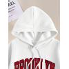 imageSHENHE Womens Letter Print Long Sleeve Drawstring Pullover Hoodie Sweatshirt Tops with PocketWhite