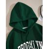 imageSHENHE Womens Letter Print Long Sleeve Drawstring Pullover Hoodie Sweatshirt Tops with PocketWhite Dark Green