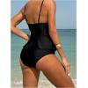 imageSHENHE Womens Ruffled Tankinni Swimsuit Tummy Control High Waisted Peplum Bathing SuitsBlack