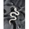 imageSHENHE Womens Sexy Sheer Mesh Lace Up Bustier Corset Snake Print Y2k Crop Cami TopBlack