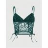 imageSHENHE Womens Sexy Sheer Mesh Lace Up Bustier Corset Snake Print Y2k Crop Cami TopGreen