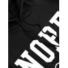 imageSHENHE Womens Slogan Letter Print Long Sleeve Hooded Sweatshirt Pullover Hoodie TopsBlack