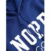 imageSHENHE Womens Slogan Letter Print Long Sleeve Hooded Sweatshirt Pullover Hoodie TopsBlue Casual