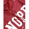 imageSHENHE Womens Slogan Letter Print Long Sleeve Hooded Sweatshirt Pullover Hoodie TopsBurgundy