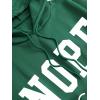 imageSHENHE Womens Slogan Letter Print Long Sleeve Hooded Sweatshirt Pullover Hoodie TopsDark Green