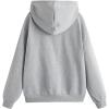 imageSHENHE Womens Slogan Letter Print Long Sleeve Hooded Sweatshirt Pullover Hoodie TopsGrey and Black