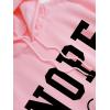 imageSHENHE Womens Slogan Letter Print Long Sleeve Hooded Sweatshirt Pullover Hoodie TopsLight Pink