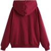 imageSHENHE Womens Slogan Letter Print Long Sleeve Hooded Sweatshirt Pullover Hoodie TopsRed and White