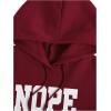 imageSHENHE Womens Slogan Letter Print Long Sleeve Hooded Sweatshirt Pullover Hoodie TopsRed and White