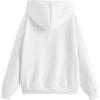 imageSHENHE Womens Slogan Letter Print Long Sleeve Hooded Sweatshirt Pullover Hoodie TopsWhite and Black