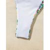 imageSHENHE Womens Strapless 2 Piece Swimsuits Floral Colorblock Lace Up Bandeau Bikini SetMulticolor