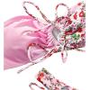 imageSHENHE Womens Strapless 2 Piece Swimsuits Floral Colorblock Lace Up Bandeau Bikini SetPink