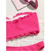 imageSHENHE Womens Strapless Bandeau Swimsuit Textured Frilled High Cut 2 Piece Bikini SetHot Pink