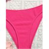imageSHENHE Womens Strapless Bandeau Swimsuit Textured Frilled High Cut 2 Piece Bikini SetHot Pink