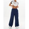 imageSHENHE Womens Y2K Parachute Cargo Pants Loose Fit Track SweatpantsDark Blue
