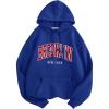 imageSHENHE Womens Letter Print Long Sleeve Drawstring Pullover Hoodie Sweatshirt Tops with PocketRed Royal Blue