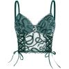 imageSHENHE Womens Sexy Sheer Mesh Lace Up Bustier Corset Snake Print Y2k Crop Cami TopGreen