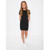 imageSHENHE Girls Basic Short Sleeve Crew Neck Bodycon T Shirt Pencil Mini DressesBlack