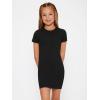 imageSHENHE Girls Basic Short Sleeve Crew Neck Bodycon T Shirt Pencil Mini DressesBlack