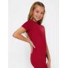 imageSHENHE Girls Basic Short Sleeve Crew Neck Bodycon T Shirt Pencil Mini DressesBurgundy