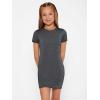 imageSHENHE Girls Basic Short Sleeve Crew Neck Bodycon T Shirt Pencil Mini DressesDark Grey