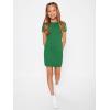 imageSHENHE Girls Basic Short Sleeve Crew Neck Bodycon T Shirt Pencil Mini DressesGrass Green