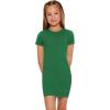 imageSHENHE Girls Basic Short Sleeve Crew Neck Bodycon T Shirt Pencil Mini DressesGrass Green
