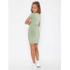 imageSHENHE Girls Basic Short Sleeve Crew Neck Bodycon T Shirt Pencil Mini DressesGreen
