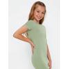 imageSHENHE Girls Basic Short Sleeve Crew Neck Bodycon T Shirt Pencil Mini DressesGreen