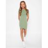 imageSHENHE Girls Basic Short Sleeve Crew Neck Bodycon T Shirt Pencil Mini DressesGreen