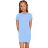 imageSHENHE Girls Basic Short Sleeve Crew Neck Bodycon T Shirt Pencil Mini DressesLight Blue