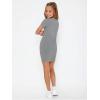 imageSHENHE Girls Basic Short Sleeve Crew Neck Bodycon T Shirt Pencil Mini DressesLight Grey