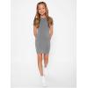 imageSHENHE Girls Basic Short Sleeve Crew Neck Bodycon T Shirt Pencil Mini DressesLight Grey