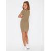 imageSHENHE Girls Basic Short Sleeve Crew Neck Bodycon T Shirt Pencil Mini DressesMocha Brown
