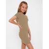 imageSHENHE Girls Basic Short Sleeve Crew Neck Bodycon T Shirt Pencil Mini DressesMocha Brown