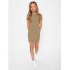 imageSHENHE Girls Basic Short Sleeve Crew Neck Bodycon T Shirt Pencil Mini DressesMocha Brown