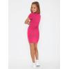 imageSHENHE Girls Basic Short Sleeve Crew Neck Bodycon T Shirt Pencil Mini DressesPink