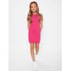 imageSHENHE Girls Basic Short Sleeve Crew Neck Bodycon T Shirt Pencil Mini DressesPink