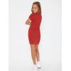 imageSHENHE Girls Basic Short Sleeve Crew Neck Bodycon T Shirt Pencil Mini DressesRed