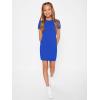 imageSHENHE Girls Basic Short Sleeve Crew Neck Bodycon T Shirt Pencil Mini DressesRoyal Blue