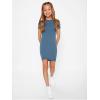 imageSHENHE Girls Basic Short Sleeve Crew Neck Bodycon T Shirt Pencil Mini DressesSoft Blue