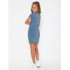 imageSHENHE Girls Basic Short Sleeve Crew Neck Bodycon T Shirt Pencil Mini DressesSoft Blue
