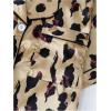 imageSHENHE Womens 2 Piece Satin Pajama Set Leopard Short Sleeve Button Down Pj Shorts SetDark Khaki