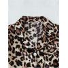 imageSHENHE Womens 2 Piece Satin Pajama Set Leopard Short Sleeve Button Down Pj Shorts SetYellow
