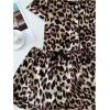 imageSHENHE Womens 2 Piece Satin Pajama Set Leopard Short Sleeve Button Down Pj Shorts SetYellow