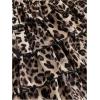imageSHENHE Womens Y2K Tiered Layer Skirt High Waist Leopard Ruffle Mini Skirt Cake SkirtBrown