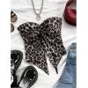 imageSHENHE Womens Y2k Sexy Twist Open Front Leopard Tube Strapless Split Bandeau Crop TopBrown