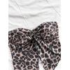 imageSHENHE Womens Y2k Sexy Twist Open Front Leopard Tube Strapless Split Bandeau Crop TopBrown